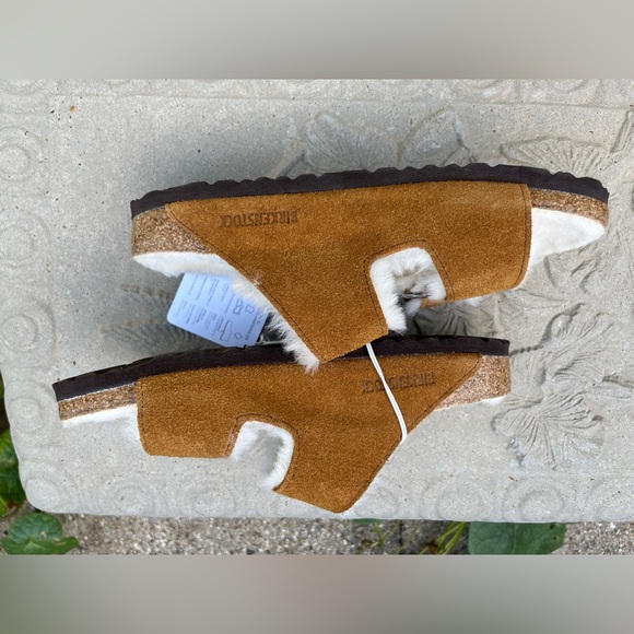 Birkenstock Arizona Shearling Lined Brown Suede Sandals Women’s Size 6 NWOB - Picture 4 of 11